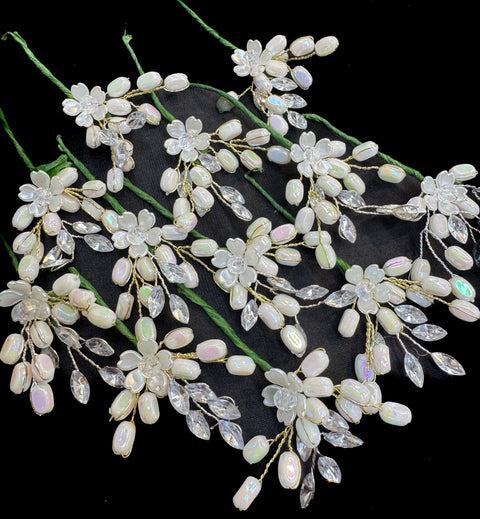 Pack of Beautiful pearls flower hair jura Pin (12 in each pack) Price per pack