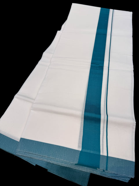 Woven Cotton Kerala Mundu / Dhoti in White ( 3.75 mtrs )
