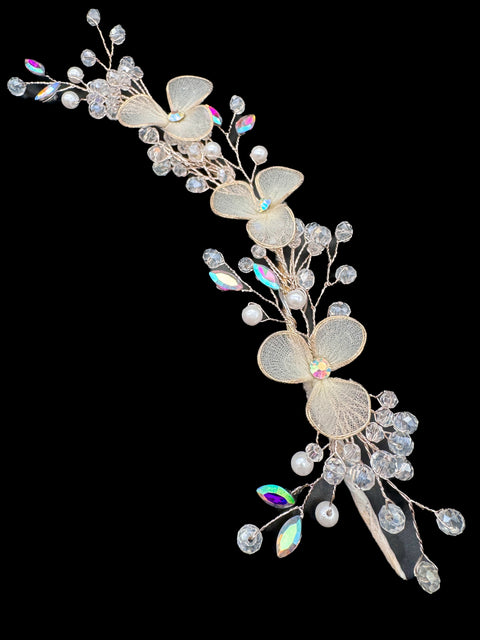 Very shiny and sparkly crystals with pearls hair accessories for styling hair (perfect for curls or hair bun style) easy to use