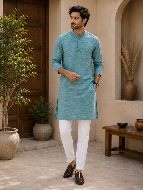 Very soft Pure cotton based Men’s plain kurti (sizes mentioned in inches ,not according to the label on Kurti)size 44 kurti- Length 40 inches and size 46-length 42 inches ) Kurti only. Pants not included.