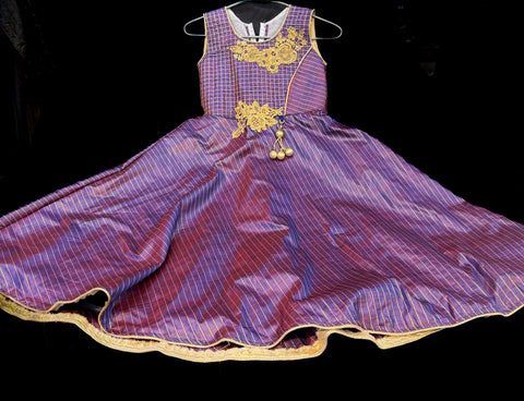 Kids shiny silk base beautiful gown