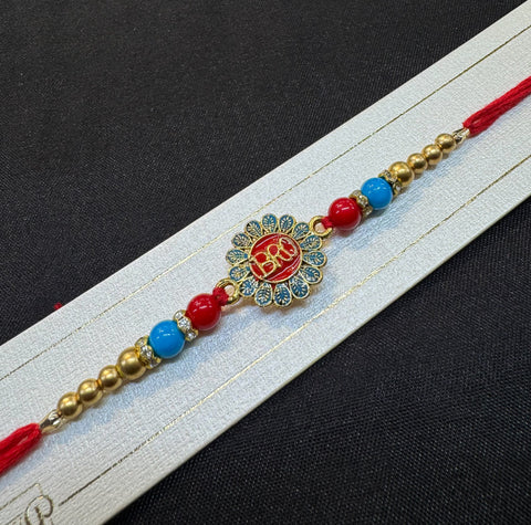 Meenakari work Beautiful Stone Work Rakhi in nice box pack