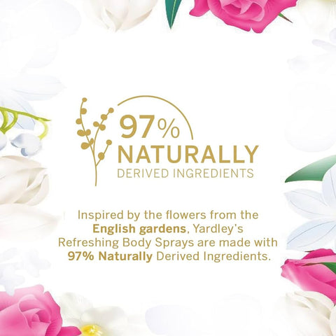 Yardley English Rose Body Spray For Women - 150ml | Enchanting Floral Fragrance With Rose, Tea Accord & Bergamot | Long Lasting & Energetic Fragrance