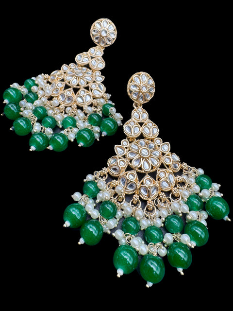 Kundan with beautiful pearls heavy look Earrings with lite weight