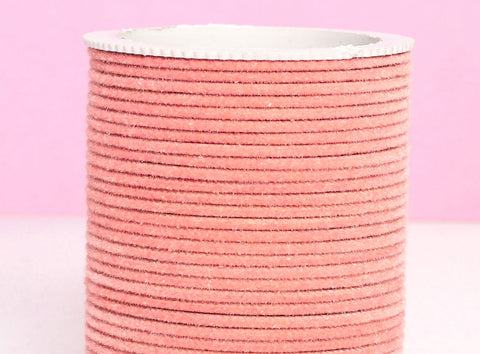 Pastel Peach color kids plain velvet bangles (2 dozen in one pack)