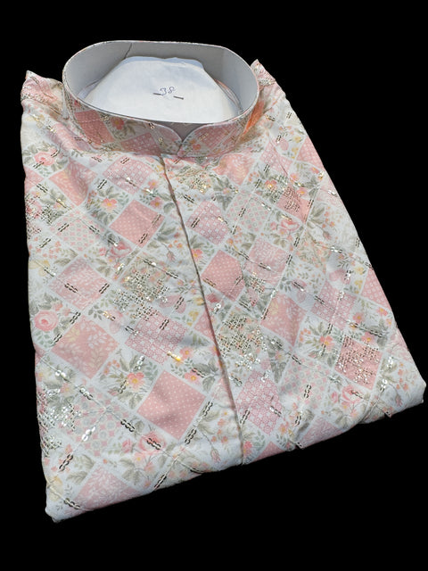 Cotton Rayon based very soft beautiful Print work with sequin work at front and back designer Kurta & Pajama