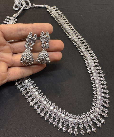 Beautiful work oxidised necklace with earrings