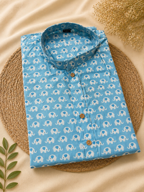 Pure cotton based Men’s Printed kurti (sizes mentioned in inches ,not according to the label on Kurti)size 44kurti- Length 40 inches and size 46-length 42 inches ) Kurti only. Pants not included.
