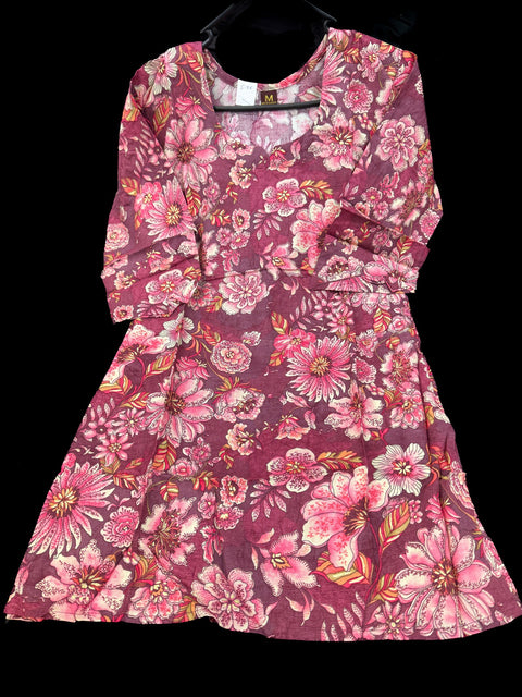 Mauve color Very very soft Pure Rayon based printed kurti