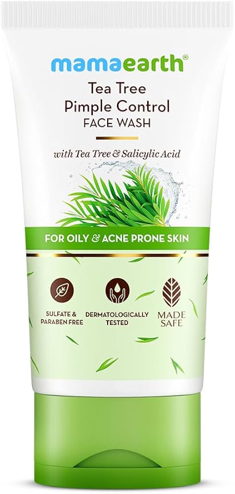 Mamaearth Tea Tree Pimple Control, Anti Acne Face Wash with Tea Tree & Salicylic for Oily & Acne-Prone Skin - 150 ml | Controls Oil to Prevent Pimples | Made Safe