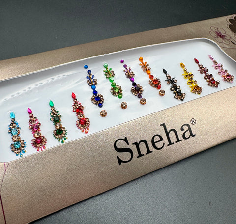 Multicolour Bindi with beautiful Stone work