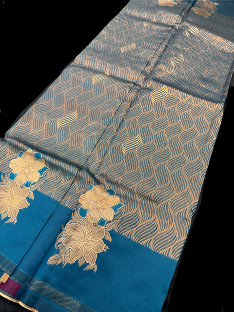 Soft Silk Saree with contrast beautiful pallu and blouse