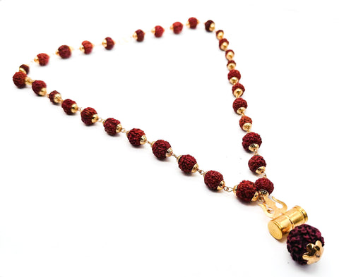 Damru with Trishul design Rudraksha Mala