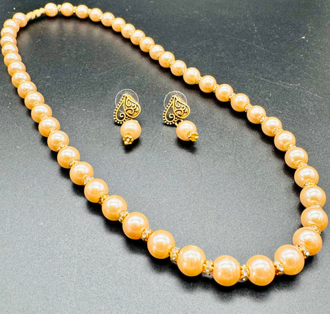 Beautiful pearls with stone beaded necklace with small studs