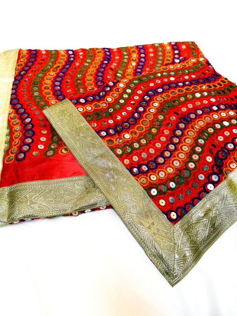 Silk Based Embroidery Work with big sequined work Rumala Sahib Double Set With Palkan