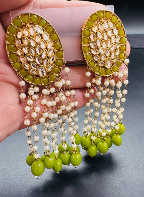 Kundan Stone With Pearls Work Beautiful Jhumka