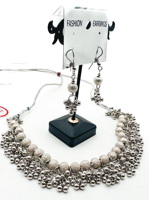 Beautiful Oxidised Necklace with Earrings