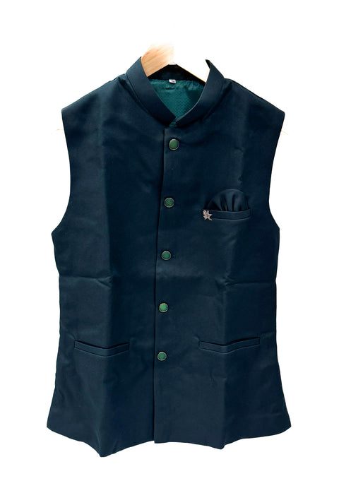 Dark Green color Men’s Waistcoat/kurta Jacket