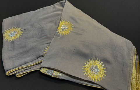 Pure chiffon based embroidery design with sequins work dupatta