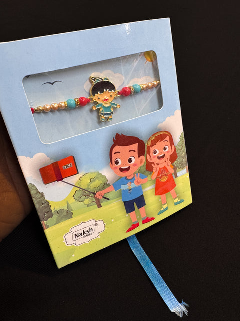 (Video clip attached)KIDS special Beautiful Rakhi in nice pack gift box with beautiful message