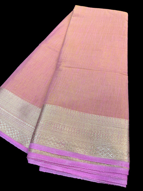 Banarasi Tissue Silk Saree with beautiful Zari Border