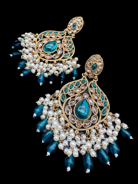 Original Polki with beautiful pearls heavy look Earrings with lite weight