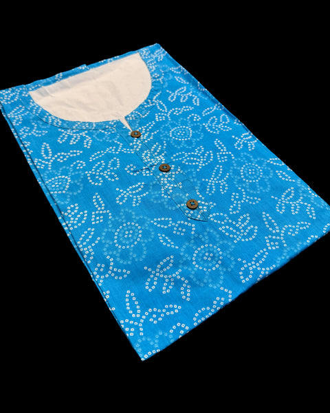 Pure Cotton based Printed short Kurti for girls /Ladies (Size 38 - length 28 inches, Size 42 ,46, 48 length -31 inches)sleeves 17 inch