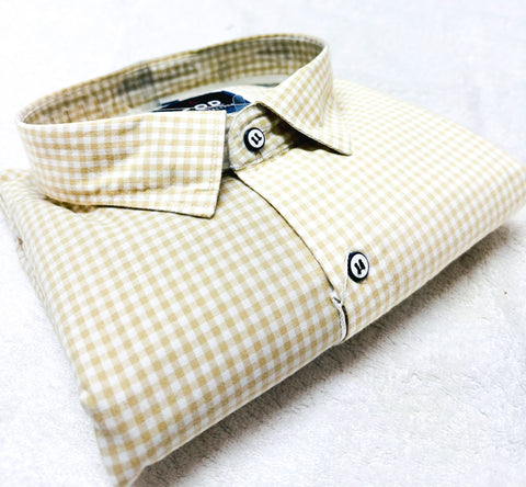 Cotton based beautiful mat look check printed Shirt