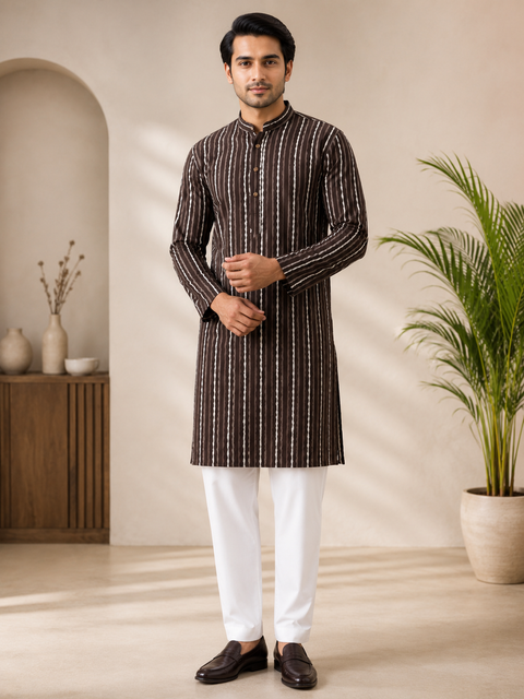 Pure cotton based Men’s Printed kurti (sizes mentioned in inches ,not according to the label on Kurti)size 44 kurti- Length 40 inches and size 46-length 42 inches ) Kurti only. Pants not included.