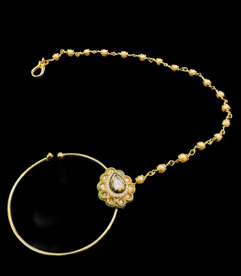 Original Kundan stone Beautiful Bride Nath (non piercing)