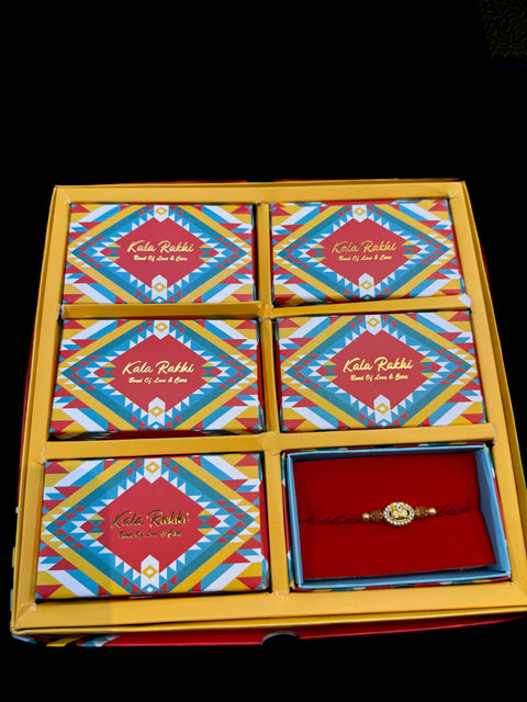 Beautiful Stone Work Rakhi in nice pack gift box