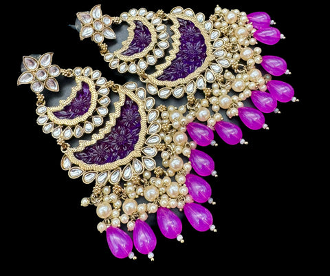 Kundan & pearl work stylish earrings