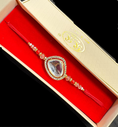 AD stone Beautiful Rakhi in nice pack gift box