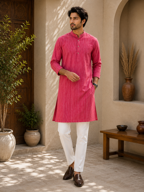 Very soft Pure cotton based Men’s plain kurti (sizes mentioned in inches ,not according to the label on Kurti)size 44 kurti- Length 40 inches and size 46-length 42 inches ) Kurti only. Pants not included.
