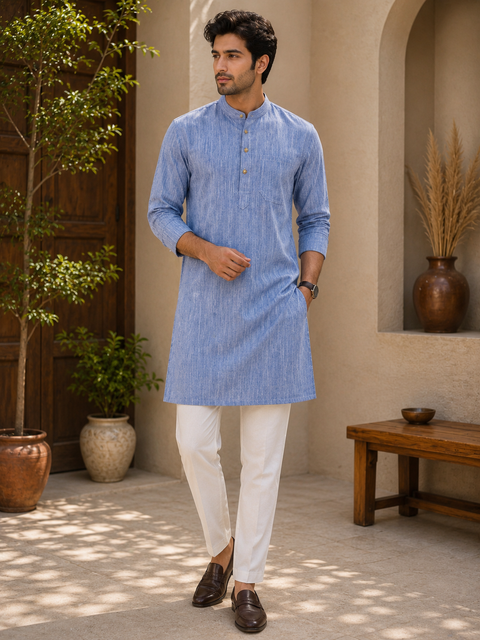 Pure cotton based Men’s Printed kurti (sizes mentioned in inches ,not according to the label on Kurti)size 44 kurti- Length 40 inches and size 46-length 42 inches ) Kurti only. Pants not included.
