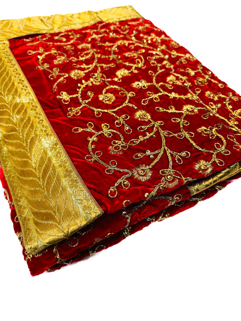 Velvet Based heavy Embroidery Work with sequined design work Rumala Sahib Double Set With Palkan