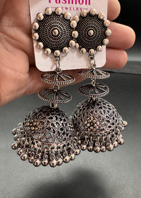 Beautiful oxidised bigger jhumka