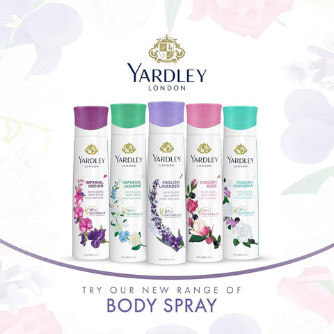 Yardley English Rose Body Spray For Women - 150ml | Enchanting Floral Fragrance With Rose, Tea Accord & Bergamot | Long Lasting & Energetic Fragrance