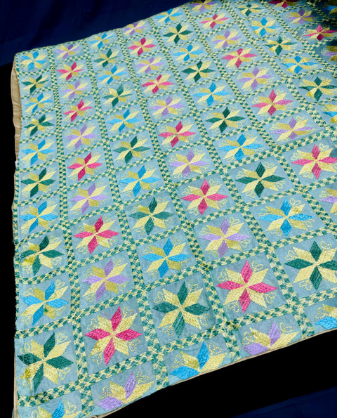 Pure chiffon based very Heavy work Phulkari dupatta all over stone work