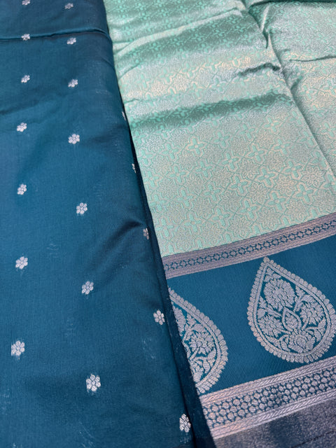 Soft Silk Saree with contrast beautiful pallu and blouse
