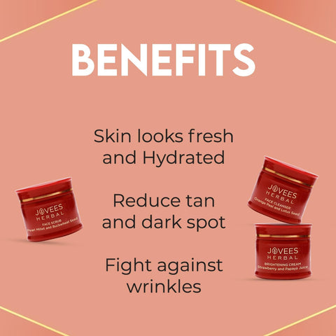 Jovees Herbal Bridal Brightening Facial Value Kit | Face Cleanser 50g | Face Scrub 50g | Face Massage Cream 50g | Face Masque 65g | Brightening Face Cream 50g