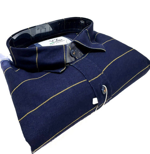 Cotton based beautiful mat look white stripe Shirt