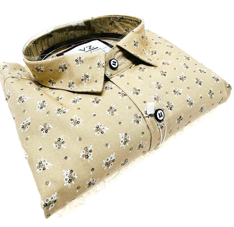 Cotton based beautiful mat look printed Shirt
