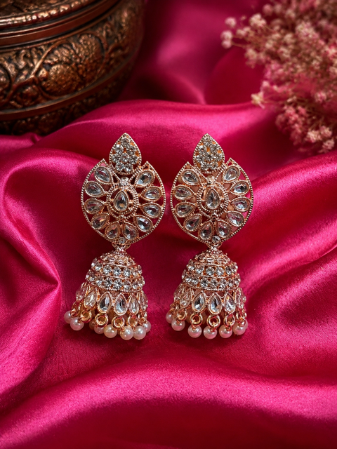 Beautiful pearls with kundan work jhumka