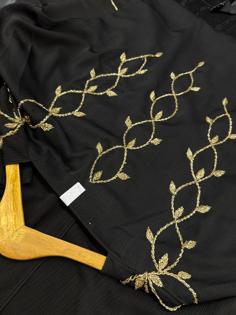 Beautiful and very Soft georgette based handwork Abaya (Chest 48-50 inches and length approximately 56 inches) with Hijaab (scarf)