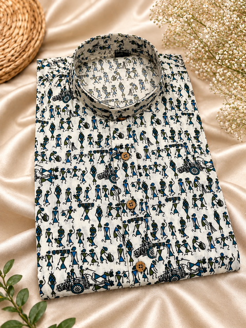 Pure cotton based Men’s Printed kurti (sizes mentioned in inches ,not according to the label on Kurti)size 44 kurti- Length 40 inches and size 46-length 42 inches ) Kurti only. Pants not included.
