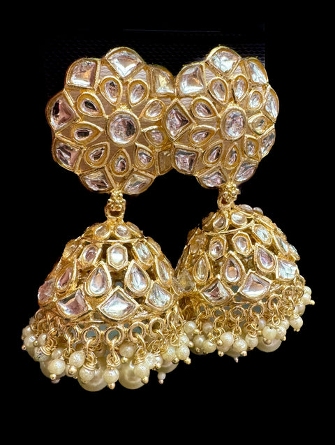 Bigger size and lite weight Beautiful pearls with kundan work jhumka