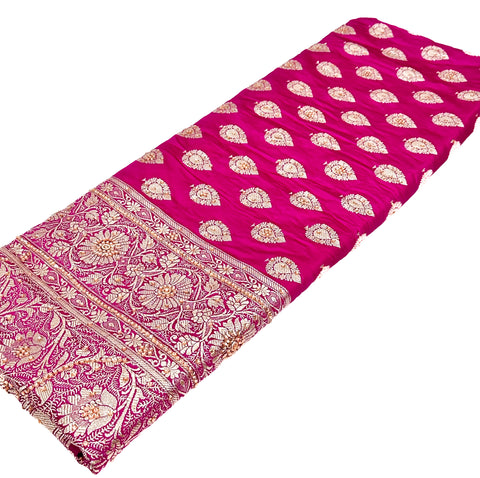 Beautifully designed Banarasi Silk Saree with heavy Handwork with stones & Zari