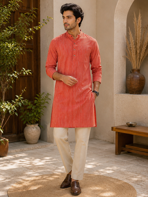 Pure cotton based Men’s Printed kurti (sizes mentioned in inches ,not according to the label on Kurti)size 44 kurti- Length 40 inches and size 46-length 42 inches ) Kurti only. Pants not included.