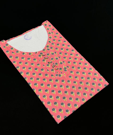 Pure Cotton based Printed short Kurti for girls /Ladies (Size 38 - length 28 inches, Size 42 ,46, 48 length -31 inches)sleeves 17 inch